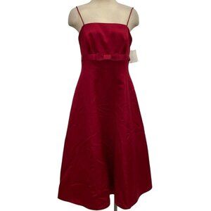 David's Bridal 8585 Red Satin Dress Empire Straps Size 10 NWT RT10301 $110